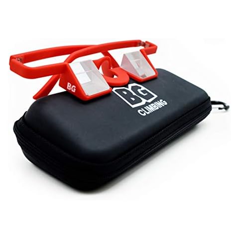 BG Climbing Belay Glasses Red for Rock Climbing, Comfortable and Sturdy Cover