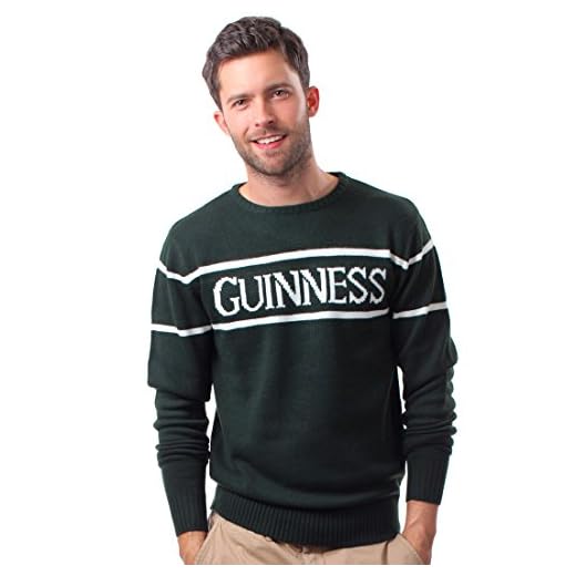Guinness - Jersey de punto oficial para hombre con texto en blanco, color verde botella, S, Verde