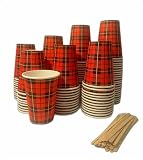 EPS CUP 150 Gobelets en Carton Écoresponsable 7,5 Oz 220 ML résistance, jetable pour servir boissons chaudes et froids. Biodégradable, écologique,