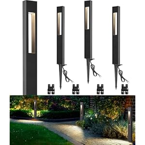SUNVIE 3W Low Voltage Pathway Lights 3000K LED Low Voltage Landscape Lights 12V Waterproof Landscape Path Lights Low Voltage Landscape Lighting for Walkway Yard Backyard Garden ETL Listed Cord, 4 Pack