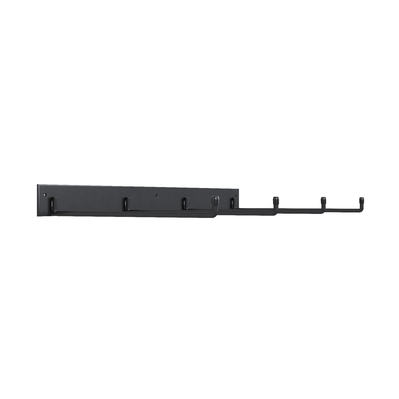 QLS Doppel Wandhalterung für 20 Klappstühle Stahl 35,5x80x6 cm Schwarz | Pulverbeschichtete Konstruktion zum Anschrauben mit Montagesatz für platzsparende Aufbewahrung von bis zu 20 Klappstühlen