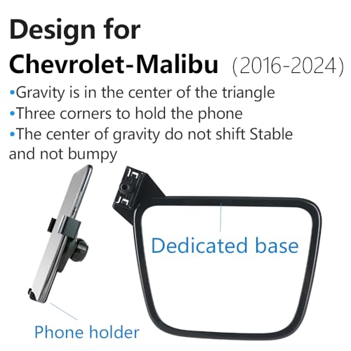 LUNQIN Car Phone Holder for Chevy Chevrolet Malibu 2016 2017 2018 2019 2020 2021 2022 2023 2024 Auto Accessories Navigation Bracket Interior Decoration Screen Mobile Cell Phone Mount case