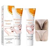 Body Cream for Intimate Areas and Bikini Area, Quick Results Vitamin C Skin Care Cream for Underarm, Neck, Armpit, Elbow, Knees, Private Area and Inner Thigh, 1.8 FL.Oz (2 PCS)