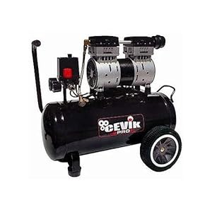 CEVIK PRO – CA-PRO24SILENC – Compresor de Aire Silencioso – 62 dB – Capacidad de 24 L – Motor de 1.5HP – Presión Máx 8 Bar – Caudal de 150 l/min – Sin Aceite – Sin Mantenimiento – Compacto y Portátil