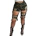 Camouflage XXL Womens Sexy Colorful Hole Destroyed Ripped Sexy Shorts Denim Pull-on Hot Pants Mid Rise Jeans Low Waist