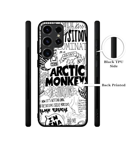 Image of Arctic Monkeys Pattern Design Premium 2D Printed Metal Back Case Cover for Samsung Galaxy S23 Ultra 5G