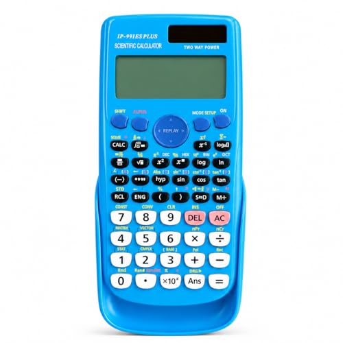 Image of IPEROT Scientific Calculators,Solar Blue Scientific Calculator 417 Function | Desktop Math Calculators School Supplies Suitable for High School and College Students Algebra and Other Math Textbooks,