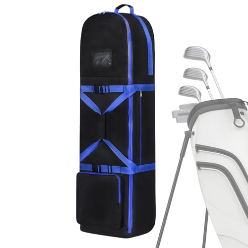 Bolsa de golf de viaje, bolsa organizadora con ruedas para mazos, mochila plegable resistente para hombre, playa, exterior, avión, campo, golf, práctica transporte