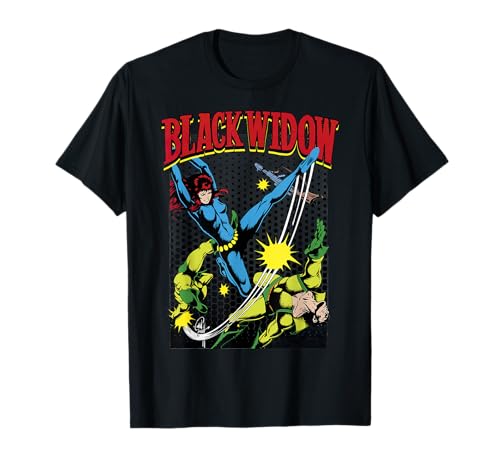 Marvel Black Widow Classic Retro Comic Swing Graphic T-Shirt T-Shirt