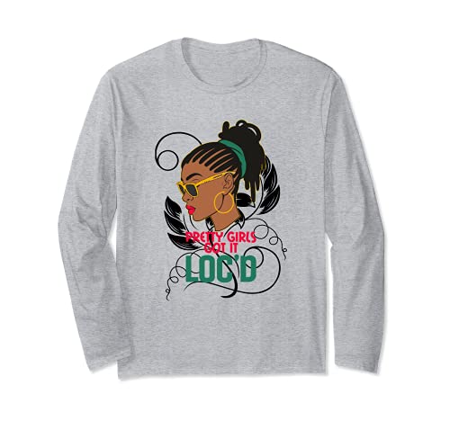 Afro Pelo Rastas Divertidas Chicas Bonitas Got It Loc'd Hairdo Manga Larga