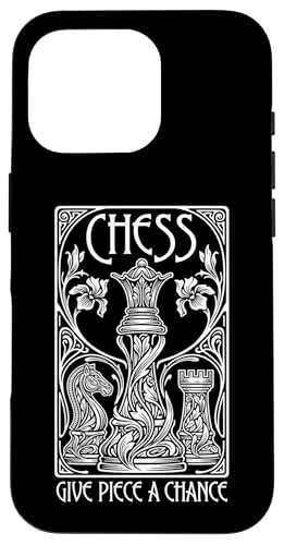 チェスプレイヤー クイーン Give Piece A Chance アールヌーボーの引用 スマホケース iPhone 16 Pro 用