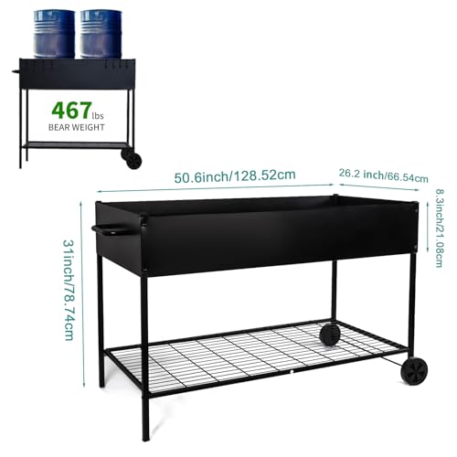 Image of MIXC 50 * 26 * 31 Large Metal Raised Garden Beds with Legs, Elevated Planter Boxes Outdoor Raised for Gardening, Bigger Planter Box for Vegetable Flower Herb