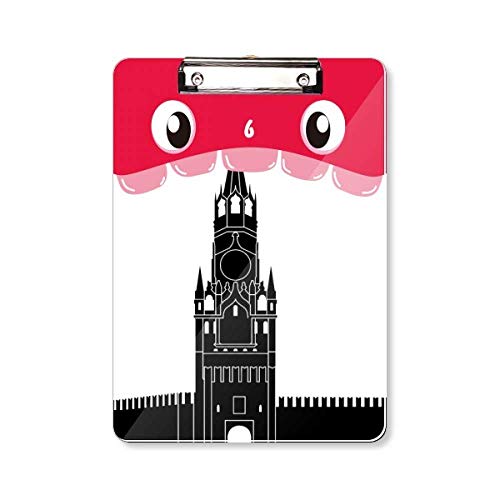 Porte-bloc Russie Moscow Kremlin A4 rigide au design artistique et finitions soignées