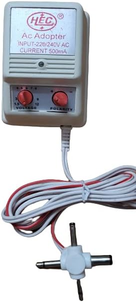 HAKUHO Multi Volt (1.5V 3V 4.5V 6V 7.5V 9V 12V) Power Supply Adapter Current 500mA with DC-4pin, AC Input 200-240 V for Electronic Devices, routers, Toys, Piano, Touch.