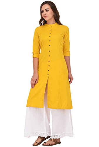 Image of Pistaa's Women's Cotton Regular Fit Casual Kurta