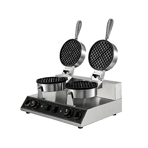 Máquina for hacer gofres eléctrica de una o dos cabezas, placa antiadherente de 180mm, máquina for hornear pasteles, gofres redondos, aparato de cocina(Single Head)