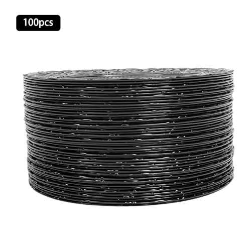 100 Platos Redondos Negros de Plástico de 13 in Pack miniatura 2