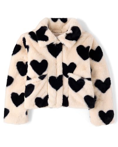 The Children's Place girls Long Sleeve Snap Front Faux Fur Coat