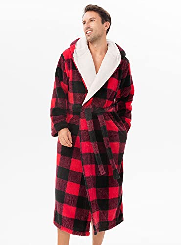 Image of DAVID ARCHY Men's Soft Fleece Plush Robe Full Length Long Bathrobe