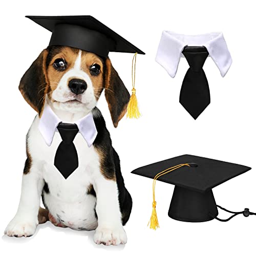 2025 Graudation Dog Cat Cap and Necktie Set, Graduation Costumes for Large Medium Small Pets Puppies