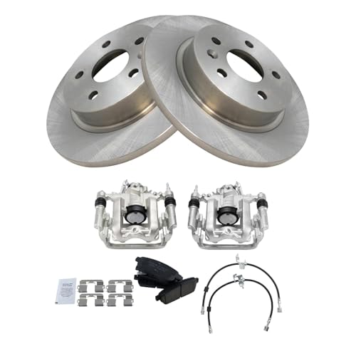 Image of TRQ Rear Brake Pad and Rotor Set Ceramic Calipers Compatible with 2011-2015 Chevrolet Cruze 2016 Cruze Limited
