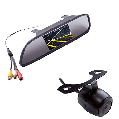 Car Rear View Parking System, 4.3" Mirror Mount Monitor & Backup Camera Free