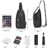 Aucuu Shoulder Bags Chest Bags, Usb Rechargeable Sling Bags, Crossbody Daypacks Small Backpacks, Anti-theft Waterproof Lightweight One Strap Rucksack Messenger Bags for Hiking, (Black) #1