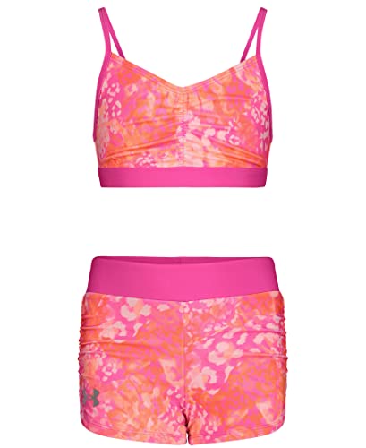 Bikini et short Under Armour fille extensible et léger rose Rebel Pink