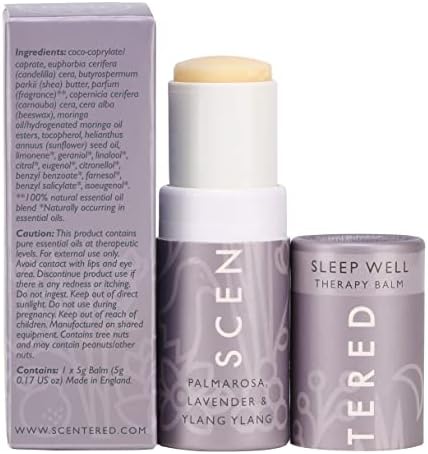 Scentered Sleep Well Aromatherapy Essential Oils Balm Stick - Sleep Aid for Restful Sleep - All-Natural Blend of Lavender, Chamomile, Ylang Ylang Essential Oil - Relaxation Gifts for Women