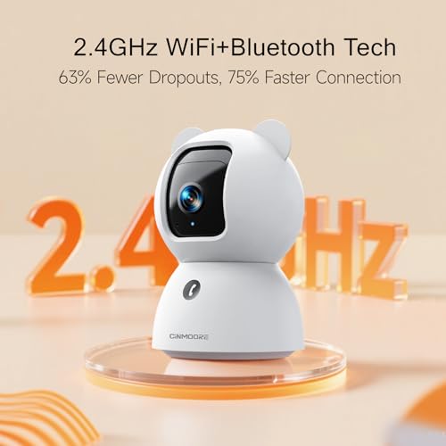 2.5K Indoor Camera 2pack, Non-Subscription AI Person/Pet/Cry Detection, 4MP Pet/Dog/Cat/Baby Camera w/Phone App, Pan Tilt 2.4GHz WiFi Cameras for Home Security, Night Vision, Full Duplex 2-Way Audio thumbnail 8