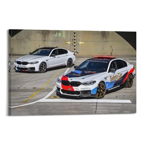 Poster M5 MotoGP Supercar de voiture de course sur toile décorative 40 x 60 cm