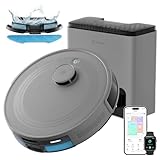 Lefant LiDAR Robot Vacuum and Mop Combo, 10000Pa Suction, 75-Day Self-Emptying Base with Multi-Floor Mapping, 240Min Runtime, Ideal for Pet Hair & Carpets, Wi-Fi/Alexa/App Control, M2S Plus