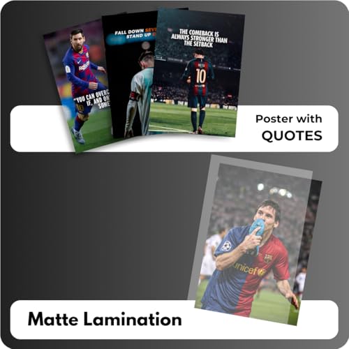 Image of auraposter Messi Poster (Set of 40) | Lionel Messi Mini Posters (15 x10 cm) | Wall, Bedroom, Living room | Football Posters for Wall | Glue Dots Included