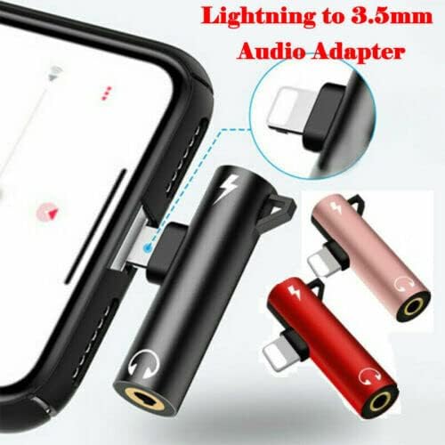 Headphone Adapter 8pin to 3.5mm AUX Audio Jack and Charger Extender Dongle Earphone Headset Splitter Compatible with iPhone 12 Mini 11 pro max xs xr x se2 7 8 Plus for Ipad Air Cable Converter