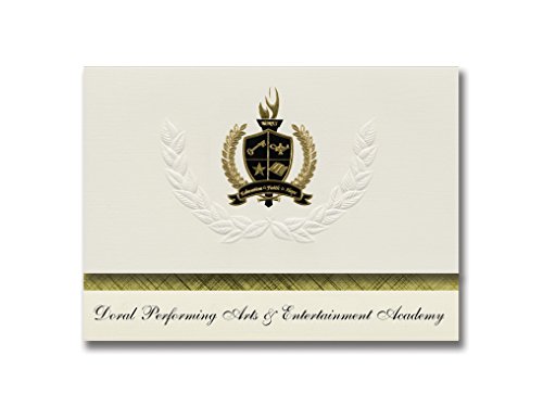Signature Announcements Doral Performing Arts & Entertainment Academy (Doral, FL) Graduation Announcements, Presidential Elite Pack 25 w/ Gold & Black Foil seal