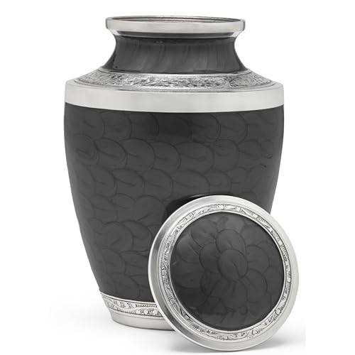Eternal Harmony Urne funéraire pour cendres funéraires humaines avec finitions élégantes pour honorer et se souvenir de votre bien-aimé (soigneusement fabriquée à la main) (noir)