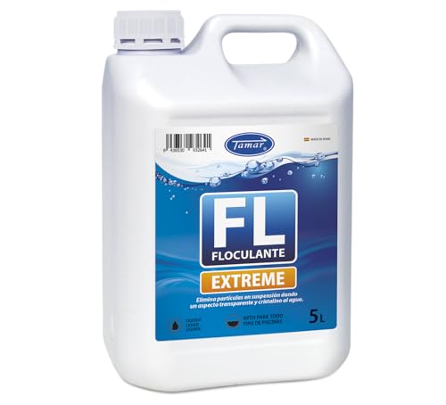 Tamar Floculante Extreme Liquido para Piscinas, clarificante, clarificador Agua, eliminador turbidez, agrupa particulas en suspesion 5L