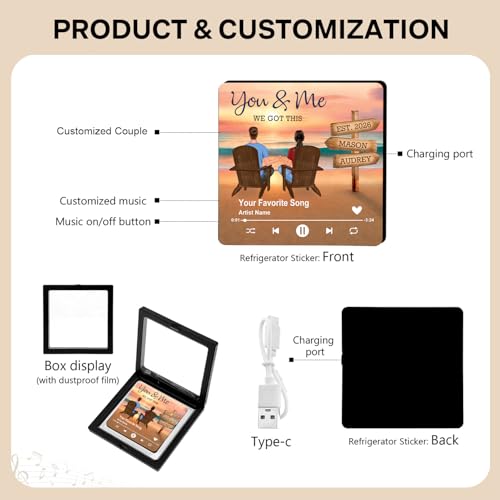 Imán decorativo de música personalizado para pareja miniatura 6