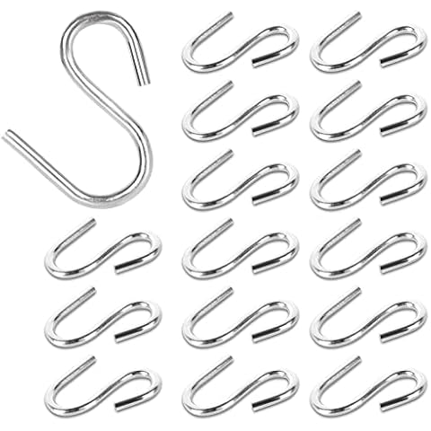 FVIEXE 16PCS Hammock Hooks Heavy Duty 330Ibs, 3 Inch Long Stainless Steel S Hooks for Hammock Swing Stand Cover