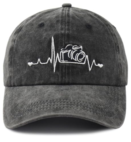 Photographer Gifts for Women Men, Camera Hat, Photography Baseball Cap, Mothers Fathers Day Christmas Birthday Gifts for Dad Mom Papa Mama Wife Aunt Black