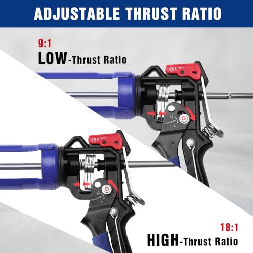 Image of WORKPRO 29 oz Caulking Gun, Caulk Gun with Adjustable 9:1&18:1 Thrust Ratio