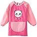 LICHENGTAI Kinder Schürze, Kinder Cartoon Panda Wasserdichte Schürze, Kinder Kunst Kittel Kinder Schürze Langarm Cartoon Zeichnung Schürz mit Tasche, für Malerei Kochen Backen Küche Schule Geschenk