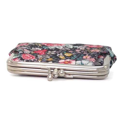 Image of Cute Floral Buckle Coin Purses Vintage Pouch Kiss-lock Change Purse Wallets