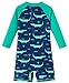 UMELOK Infant Swimwear Boy One Piece Full Zip with Long Sleeve UPF 50+ Sun Protection Swimsuit Green crocodile,6M