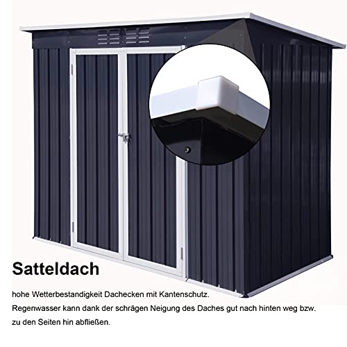 Metall Gerätehaus Gartenhaus Geräteschuppen Garten Schuppen Inkl. Metallfundament (ohne Boden), Metall Gerätehaus mit… – Bild 6