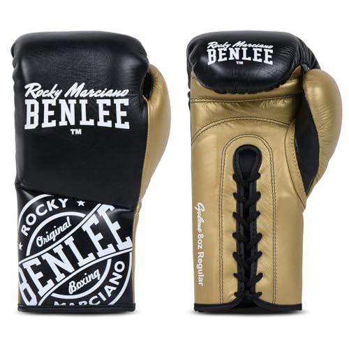Gants de boxe en cuir Cyclone Benlee noir sport de combat sac de frappe