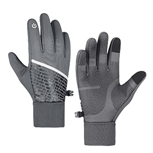 Gants de sport tactiles imperméables et coupe-vent avec polaire thermique