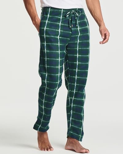Real Essentials 3 Pack: Mens Fleece Plaid Pajama Pants - Lounge Pajama Bottoms(Available in Big & Tall) Set 3,3XL2