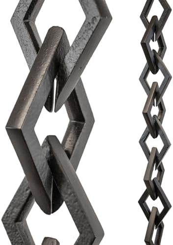 Nutshell Stores Diamond Links Rain Chain - Black - 19 Feet