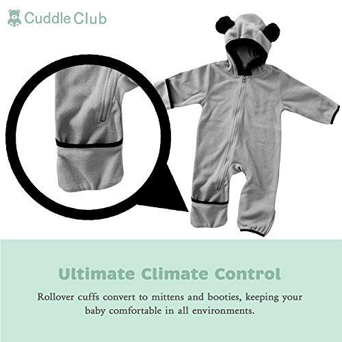 Fleece Baby Bunting Bodysuit – Infant One Piece Kids Hooded Romper Outerwear Toddler Jacket #TOP1